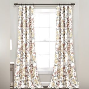 Lush Decor Ivana Floral Curtain Panels PAIR - Excellent, Like New